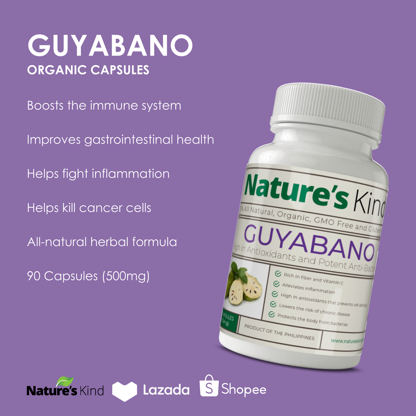 Organic Guyabano Capsules (Graviola / Soursop) - Buy One Take One Promo!