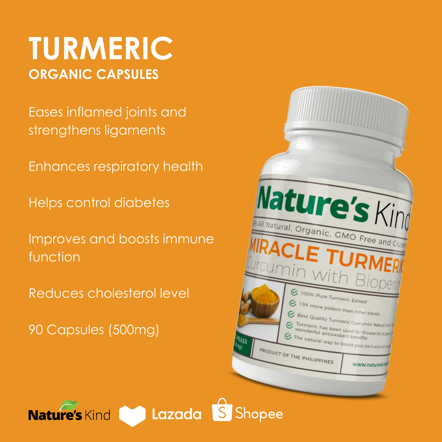 Organic Turmeric Capsules (Highest Potency with Pepper) Buy One Take One Promo!