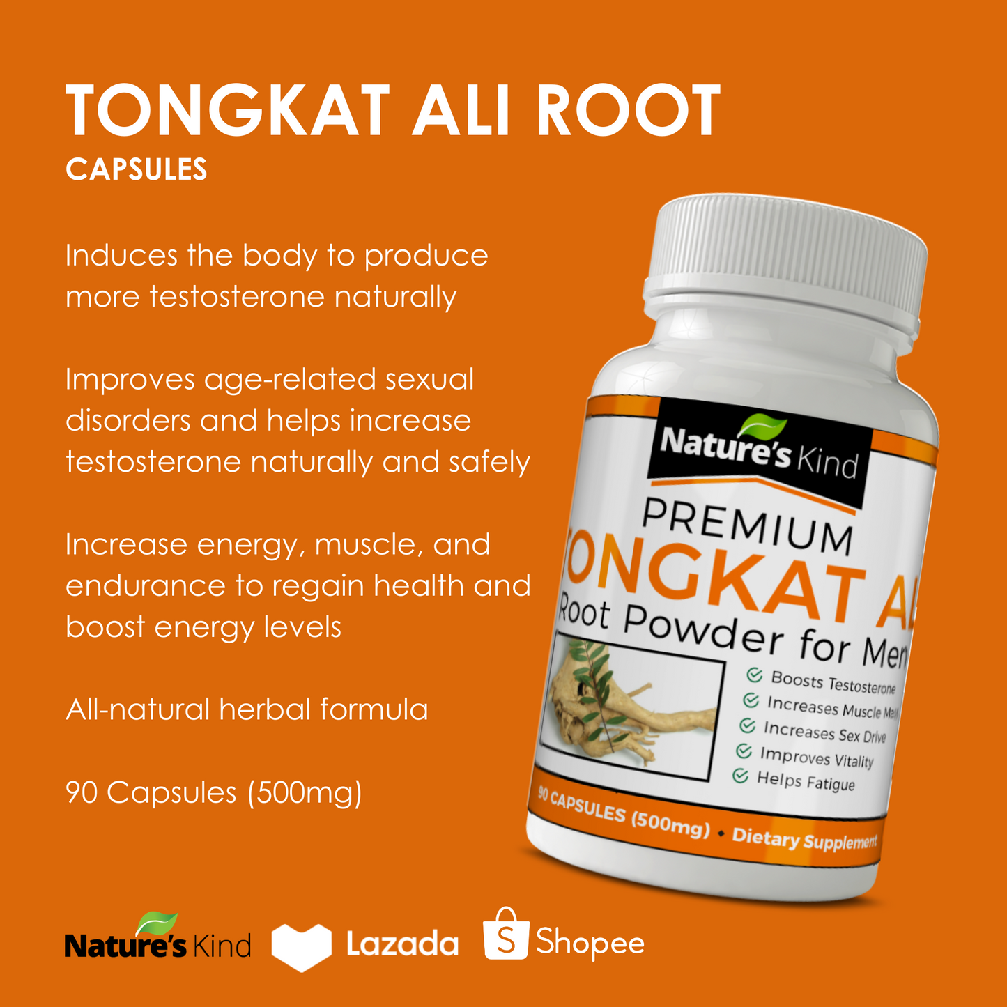 Tongkat Ali Root Capsules - Nature's Best Testosterone Booster and Most Potent Aphrodisiac