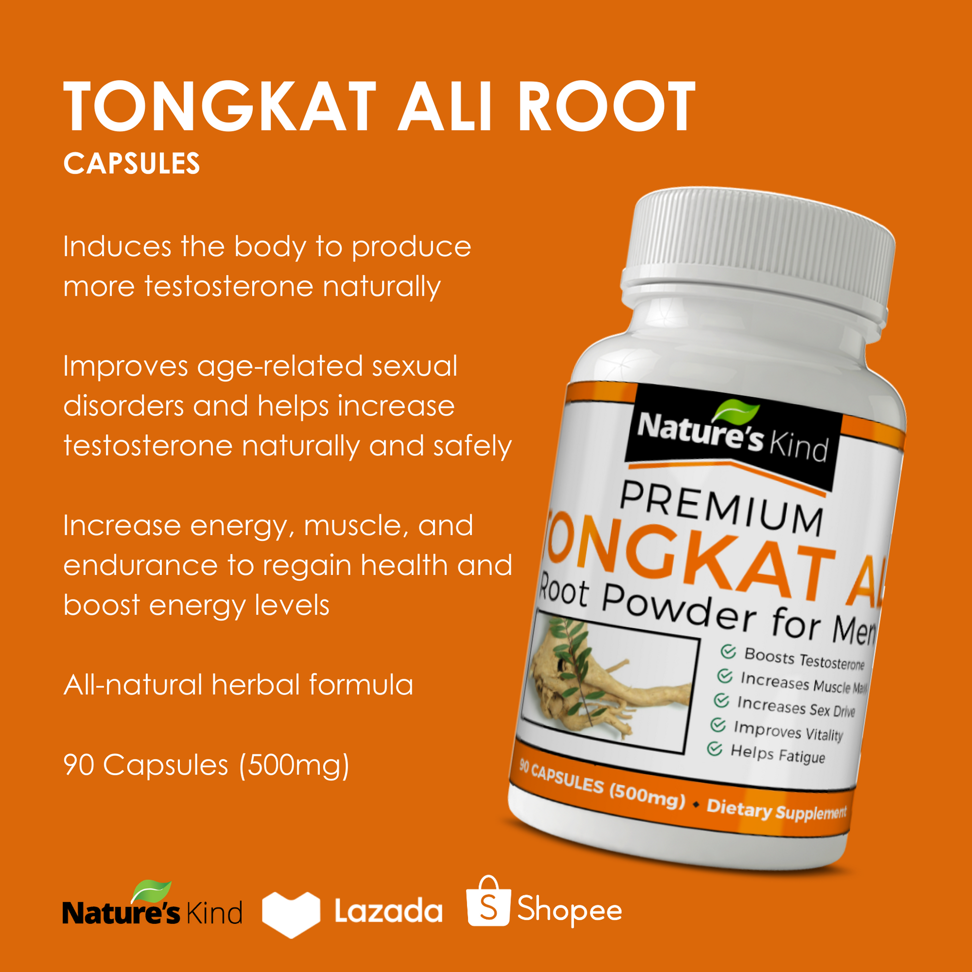 Tongkat Ali Root Capsules Nature s Best Testosterone Booster and