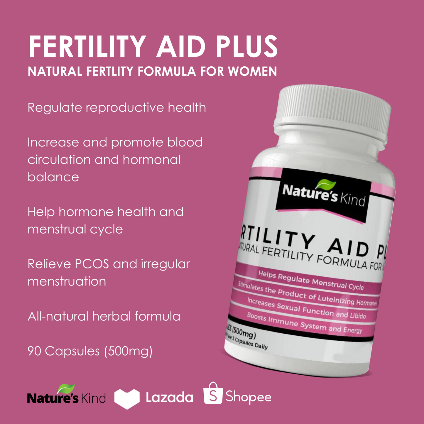 Fertility Aid Plus for Women - FerteeAid Pregnant Formula for Females ★ Also helps with PCOS