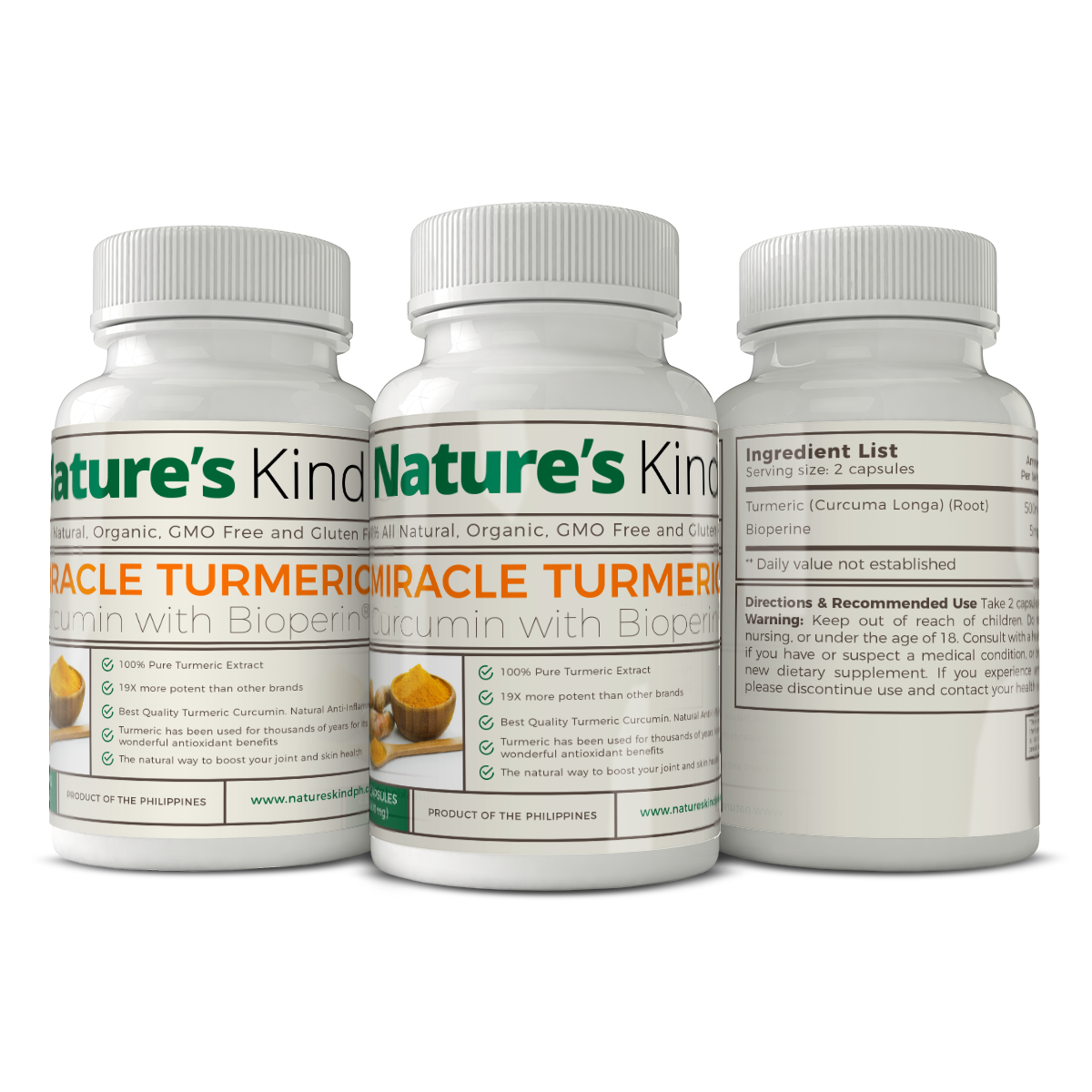 Organic Turmeric Capsules (Highest Potency with Pepper) Buy One Take One Promo!